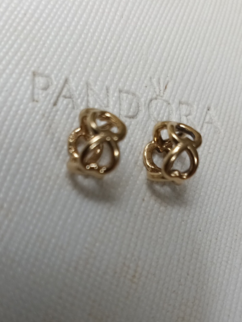 Pandora Two Vintage 14k Solid Gold Open Heart Spacers - Picture 5 of 8